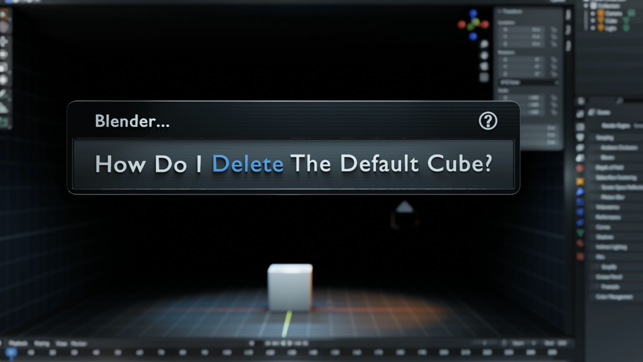 how to delete the default cube in Blender