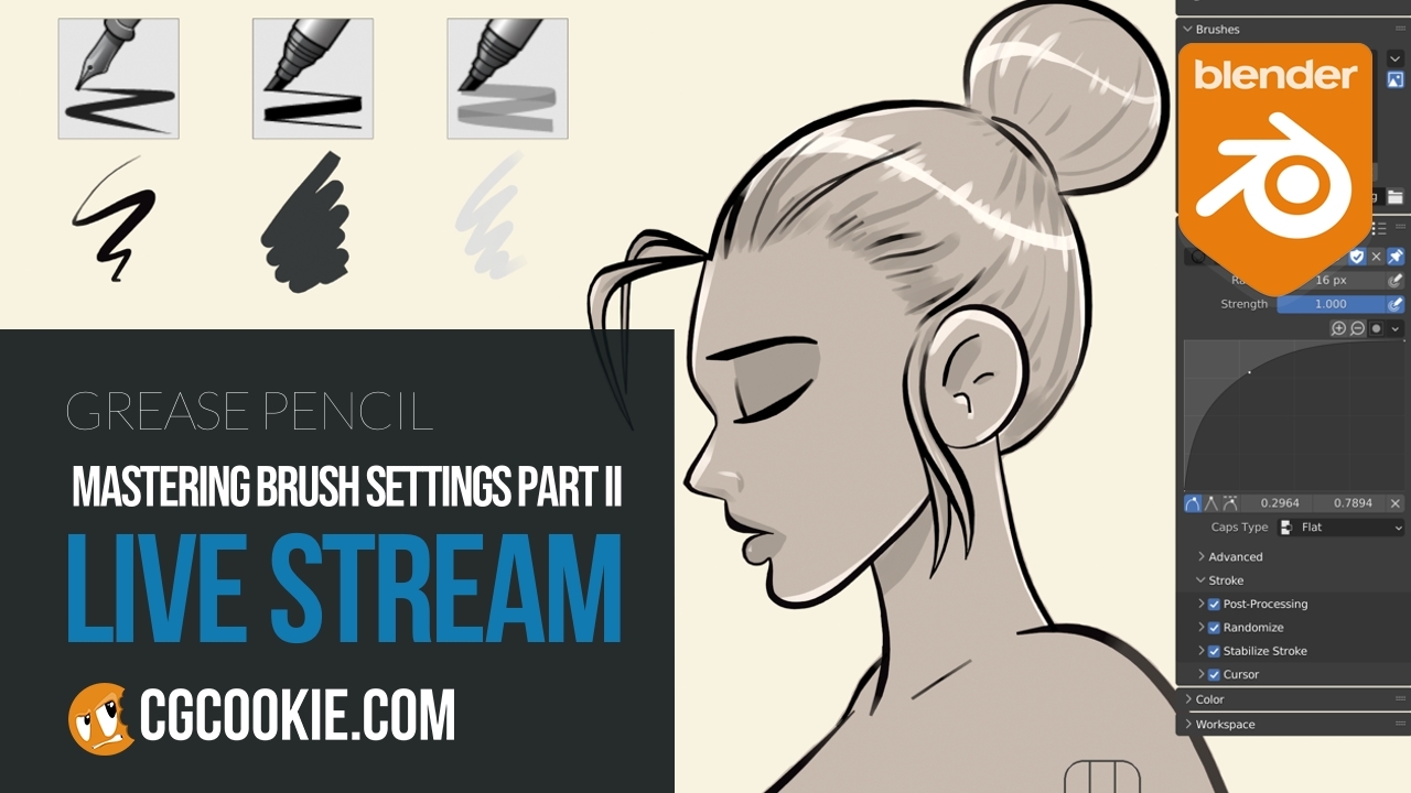 Blender Grease Pencil Mastering Brush Settings Part II CG Cookie