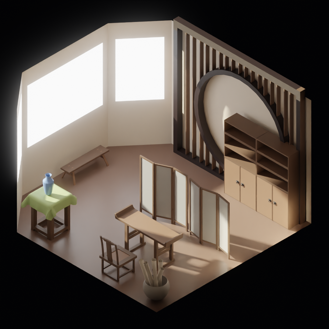 Low Poly Ancient Chinese Style Study - CG Cookie