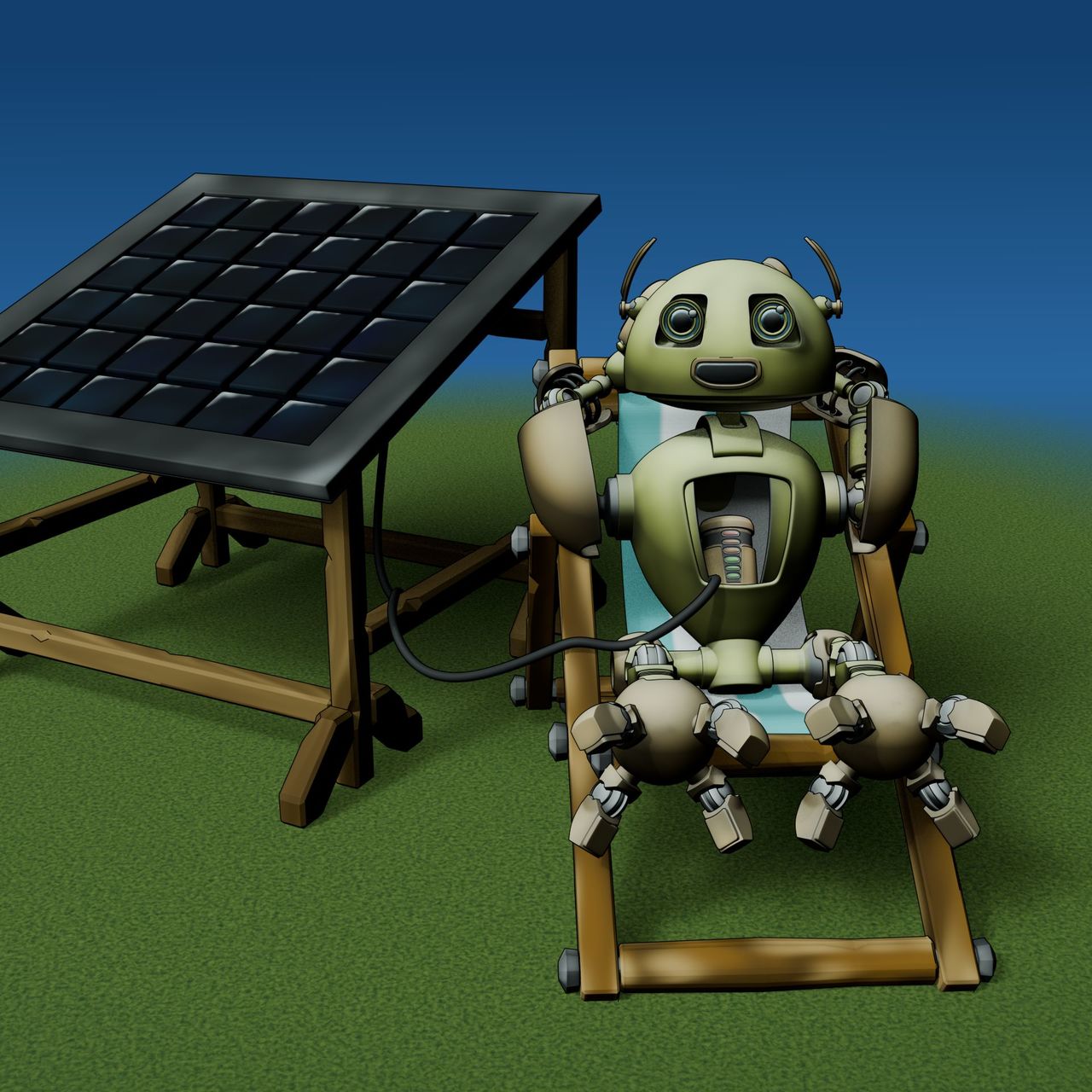 Relaxing Robot - CG Cookie